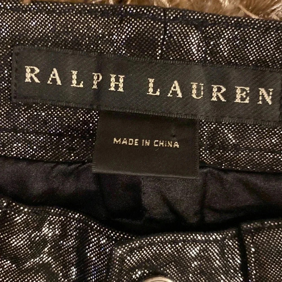 Ralph Lauren black label metallic black pants size 2 - Picture 4 of 11